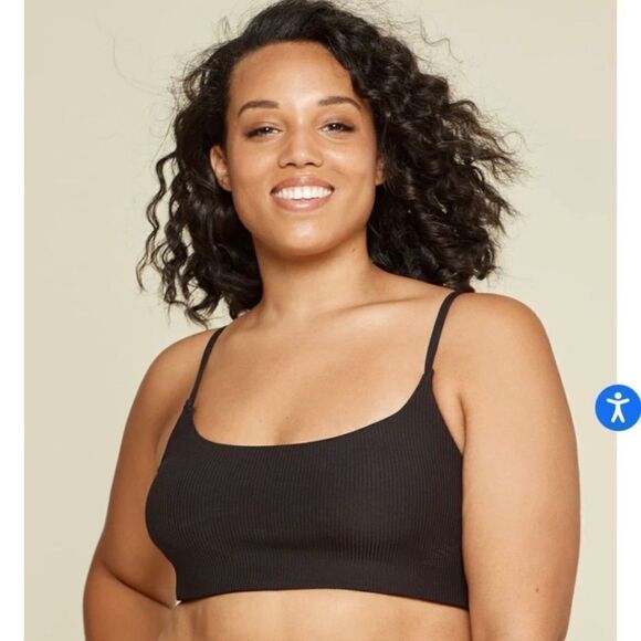 Andie Other - Andie Swim The Maui Rib top size XXL Black NWOT